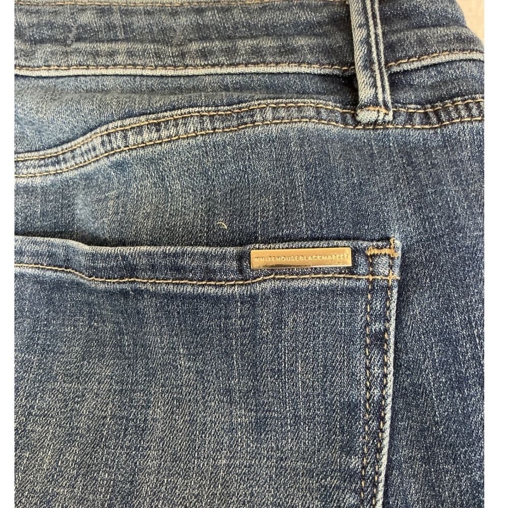 White House Black Market Slim Boot Jeans Womens 14 Blue Mid Rise Everyday Soft - Picture 4 of 9